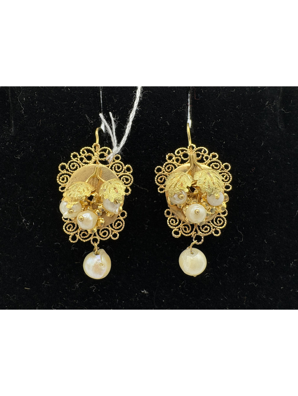 Victorian Etruscan Revival 9K Gold Earrings
